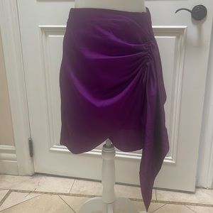 Purple satin asymmetrical skirt with zip closure KEEPSAKE brand